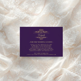 Lila Golden Luxe Hochzeitskarte Begleitkarte