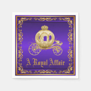 Lila Golden Royal Carriage Royal Party Event Serviette