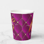 Lila Golden Sweet 16 Paper Cups Pappbecher (Rechts)