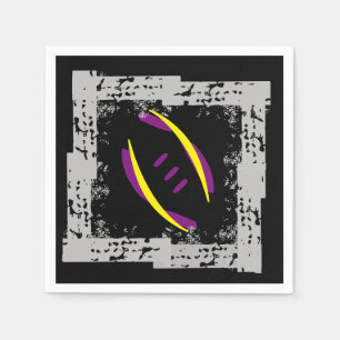 Lila/Golden Yellow/Black Coctail Napkins Serviette