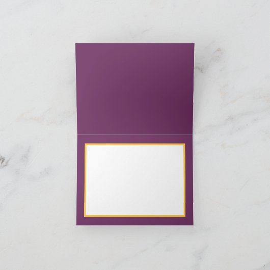 Lila Goldene Bouquet Orchids Rose Gerne zum Geburt Karte (Innenseite)