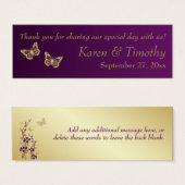 Lila, goldene Flora, Schmetterlinge Gastgeschenk H (Vorne & Hinten)