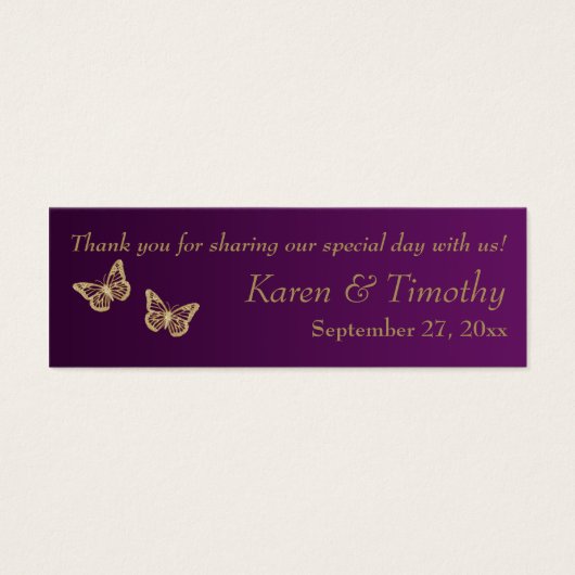 Lila, goldene Flora, Schmetterlinge Gastgeschenk H (Vorderseite)