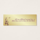 Lila, goldene Flora, Schmetterlinge Gastgeschenk H (Rückseite)