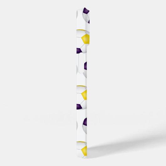 lila goldene Fußbälle mit Monogramm Case-Mate iPhone Hülle (Rückseite / Rechts)