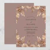 Lila Goldene Hochzeit Einladung (Vorne/Hinten)