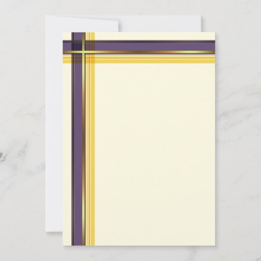 Lila Goldene Karierte Hochzeit Einladung (Rückseite)