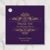 Lila goldene Rahmenhochzeit Geschenkanhänger (Vorderseite)