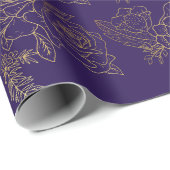 Lila Goldene Rose Gemustert Geschenkpapier (Rolleneckpunkt)