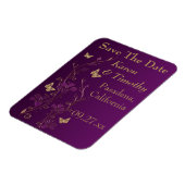 Lila, goldene Schmetterlingsflora speichert das Da Magnet (Linke Seite)