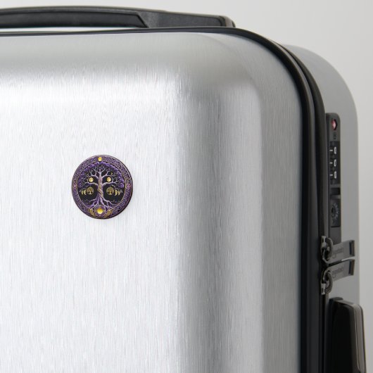 Lila-goldener Lebensbaum-Mandala Magnet (In Situ (Gepäck))