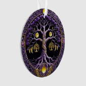 Lila-goldener Lebensbaum-Mandala Ornament (Vorderseite)
