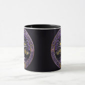 Lila-goldener Lebensbaum-Mandala Tasse (Zentrum)