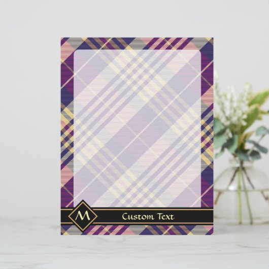 Lila, goldener und blauer Tartan (Stehend Vorderseite)