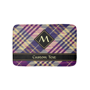 Lila, goldener und blauer Tartan Badematte