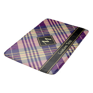 Lila, goldener und blauer Tartan Badematte