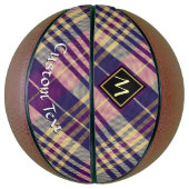 Lila, goldener und blauer Tartan Basketball (Vertikal)