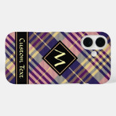 Lila, goldener und blauer Tartan Case-Mate iPhone Hülle (Rückseite (Horizontal))