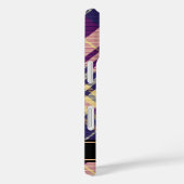 Lila, goldener und blauer Tartan Case-Mate iPhone Hülle (Rückseite / Rechts)