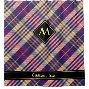 Lila, goldener und blauer Tartan Duschvorhang