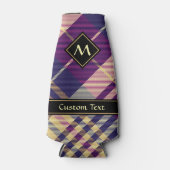 Lila, goldener und blauer Tartan Flaschenkühler (Vorderseite)