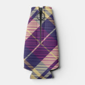 Lila, goldener und blauer Tartan Flaschenkühler (Rückseite)