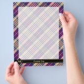 Lila, goldener und blauer Tartan Flyer (Hand)