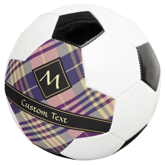Lila, goldener und blauer Tartan Fußball (Dreiviertel)