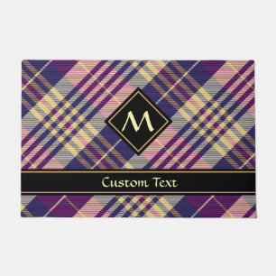 Lila, goldener und blauer Tartan Fußmatte