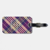 Lila, goldener und blauer Tartan Gepäckanhänger (Rückseite horizontal)