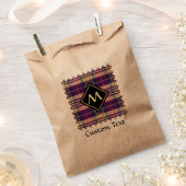 Lila, goldener und blauer Tartan Geschenktütchen (Ausgeschnitten)