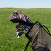 Lila, goldener und blauer Tartan Golf Headcover (In SItu)