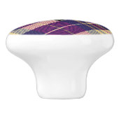 Lila, goldener und blauer Tartan Keramikknauf (Seitenansicht)