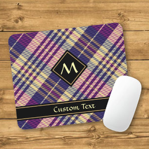 Lila, goldener und blauer Tartan Mousepad