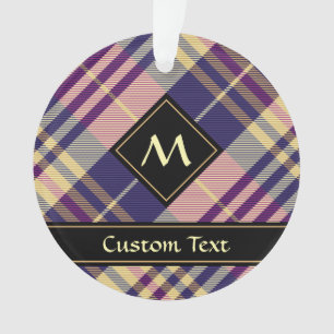 Lila, goldener und blauer Tartan Ornament