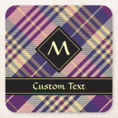 Lila, goldener und blauer Tartan Rechteckiger Pappuntersetzer (Vorderseite)
