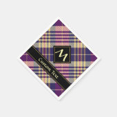 Lila, goldener und blauer Tartan Serviette (Ecke)