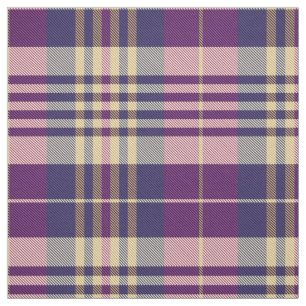 Lila, goldener und blauer Tartan Stoff