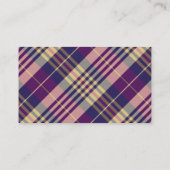 Lila, goldener und blauer Tartan Visitenkarte (Rückseite)