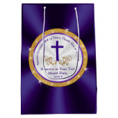 Lila, goldfarbene, Christliche Geschenktaschen Mittlere Geschenktüte (Rückseite)