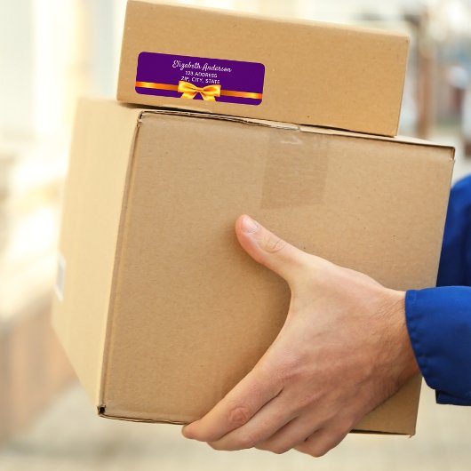 Lila goldfarbene Rücksendeadresse