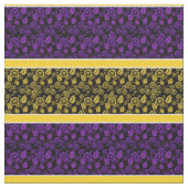 Lila/goldfarbener/weißer Streifen - schwarz Stoff (Nahaufnahme)