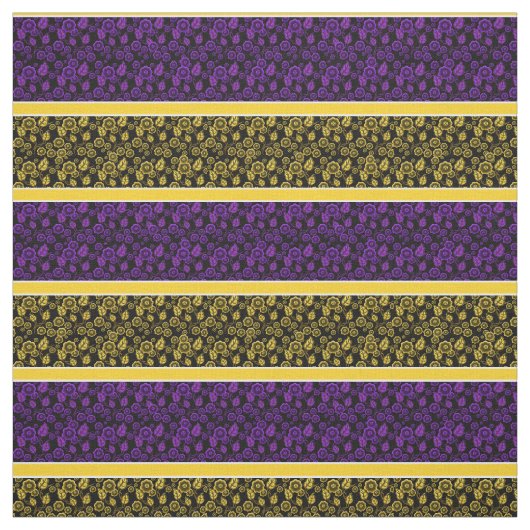 Lila/goldfarbener/weißer Streifen - schwarz Stoff (Muster)