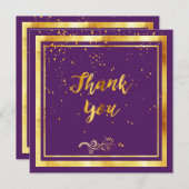 Lila goldfarbenes Dankeschön Dankeskarte (Vorne/Hinten)