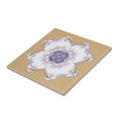 Lila, goldfarbenes Fraktal Golden Tulip Fliese (Seite)