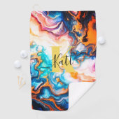 Lila goldfarbenes Monogramm Golfhandtuch (Insitu)