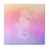Lila goldfarbenes Seepferd mit ultraviolettem Pfir Fliese (Vorderseite)