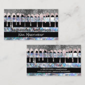 Lila Goldflakes | Glitzer Sequin | gestreifter Bus Visitenkarte (Vorne/Hinten)