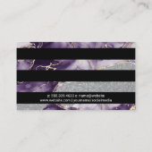 Lila Goldflakes | Glitzer Sequin | Streifen Visitenkarte (Rückseite)