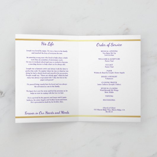 Lila Goldfräßelprogramm Programm (Innenseite)